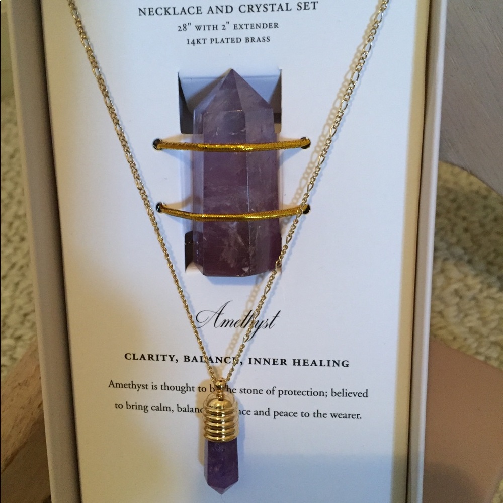 Luna Norte necklace and crystal set NWT Amethyst